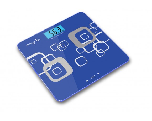 MYRIA MY4060 Electronic bathroom scale with body analysis , electronic, LCD display, blue