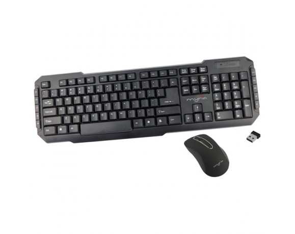 MYRIA MY8509 wireless keyboard and mouse kit, USB, black