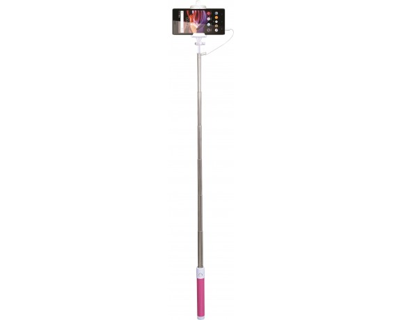 Stick pentru selfie MYRIA MY9021, cu fir, pink