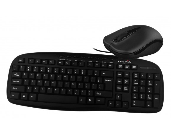 Kit tastatura si mouse cu fir MYRIA MY8517, USB, negru