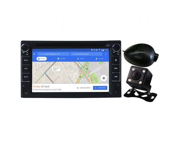DVD player auto cu Android + camere fata/spate MYRIA MY2106, Display 6.2” ,GPS, Bluetooth, 4x40W