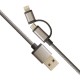 Cablu de date microUSB cu adaptor Lightning, MYRIA MY9009