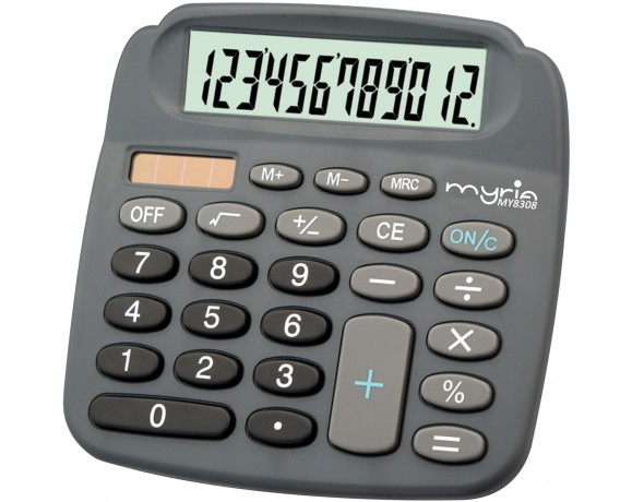 Calculator de birou MYRIA MY8308, 12 cifre, gri
