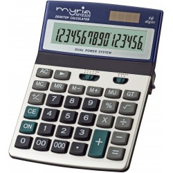 Calculator de birou MYRIA MY8309, 16 cifre, albastru-argintiu