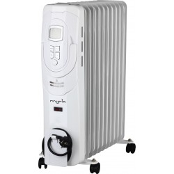 MYRIA MY4301 Oil-filled radiator heater, 11 fins, 3 heat settings, 2500W, white