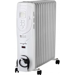 MYRIA MY4302 Oil-filled radiator heater, 13 fins, 3 heat settings, 2500W, white