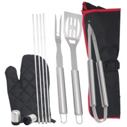 MYRIA MY4400 11 Pieces barbeque tools set, stainless steel, silver