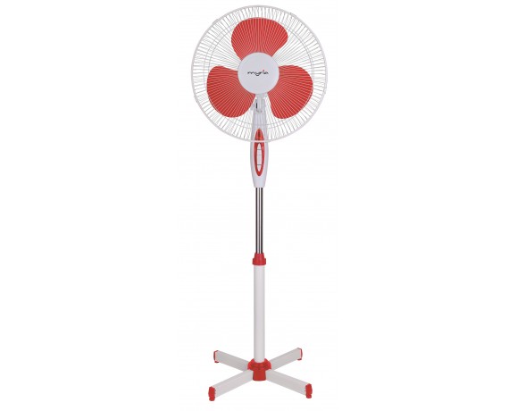 MYRIA MY4208RD Stand fan, 3 speed control panel, white-red