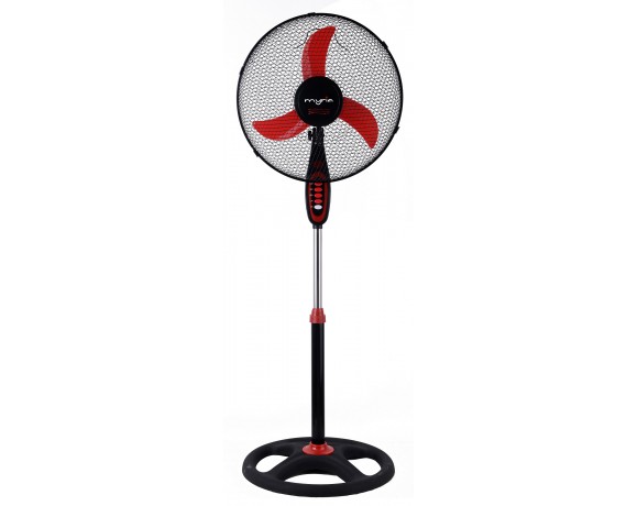 MYRIA MY4213 Stand fan, 3 speed control panel, black-red